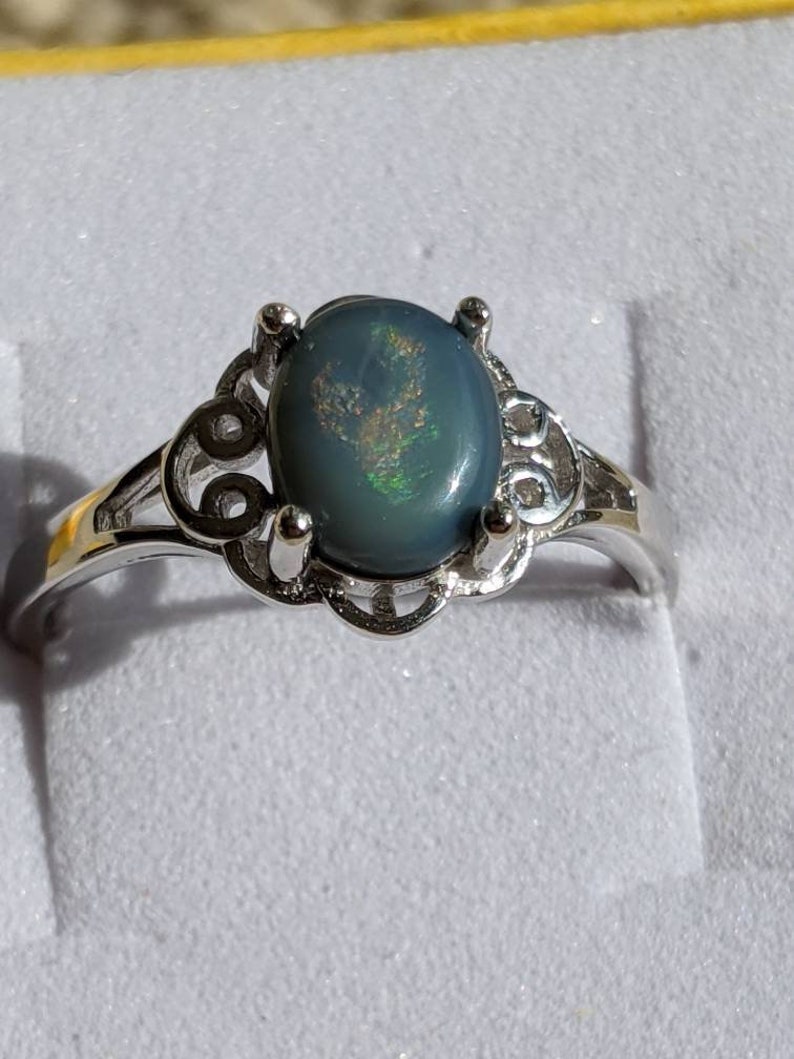 Semi Black Opal Ring