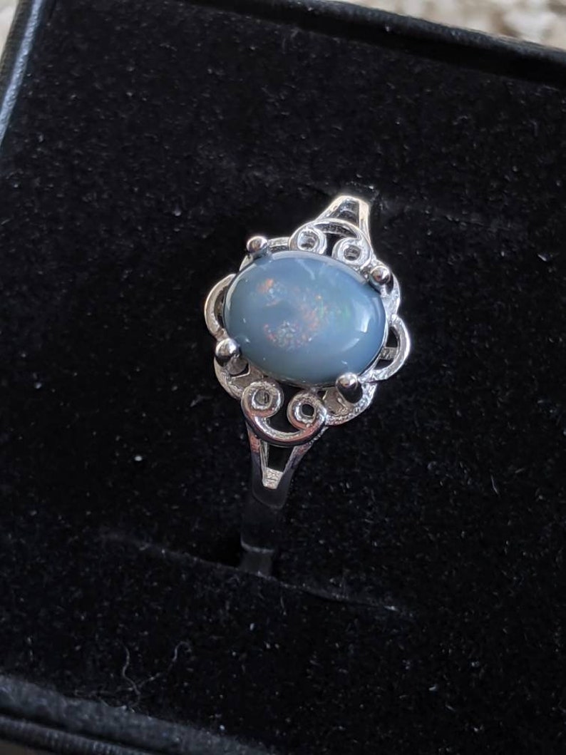 Semi Black Opal Ring