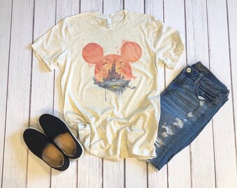 Disney Halloween Shirt / Disney Mickey Head Graphic Tee / Mickey Tee / Not so Scary Halloween Party Shirt / Mickey Halloween Tank