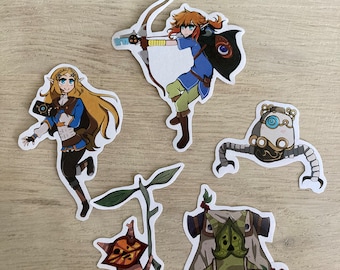 Cute Stickers inspired by The Legend of Zelda Breath of the Wild and Tears of the Kingdom