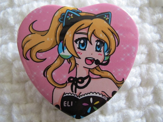 the virgins heart logo button jk/ ジャケット Cute Heart Shaped Buttons Inspired by Love Live School Idol