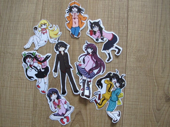 Cute Stickers Inspired By Bakemonogatari Characters Etsy