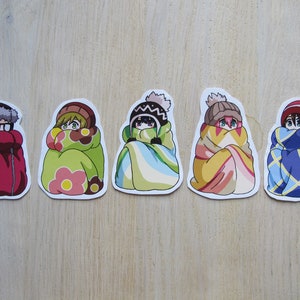 Cute Stickers inspired by YuruCamp blanket society