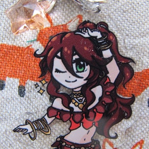 Cute Acrylic Charm Keychain inspired by Octopath traveler Primrose
