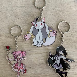 Cute Acrylic Charm Keychain inspired by Puella Magi Madoka Magica