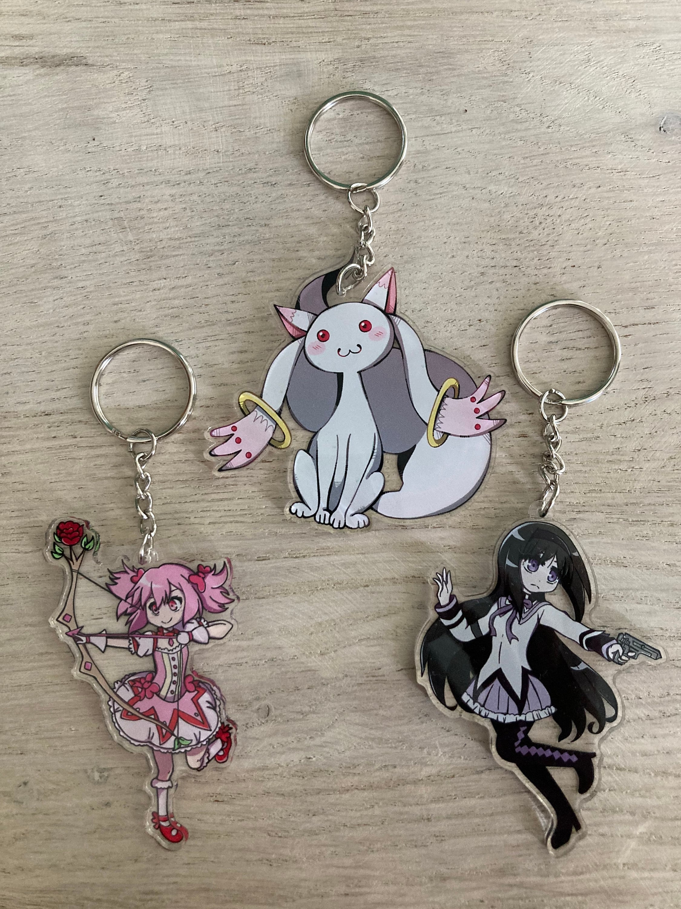 Cute Acrylic Charm Keychain Inspired by Puella Magi Madoka Magica