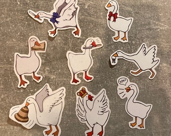 Cute Stickers inspired by Untitled Goose Game - Part 1