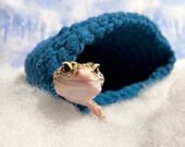 Cuddle Cave - Winter - (Mountain Shadow) - Handmade Crochet Cave, Hide For Reptiles, Geckos