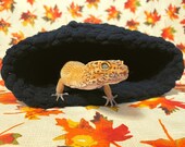 Cuddle Cave - Halloween - (Midnight Black) - Handmade Crochet Cave, Hide For Reptiles, Geckos