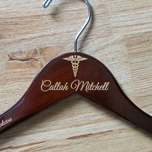 Personalized White Coat Hanger: Engraved Doctor Gift