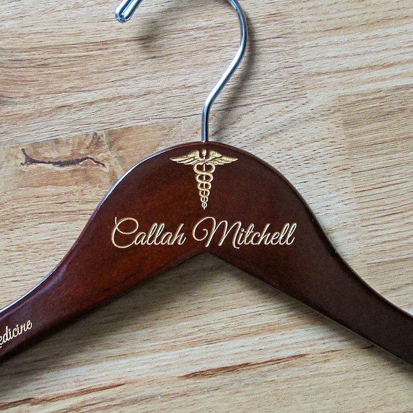 White Coat Hanger, Doctor Hanger, Christmas Gift for Med Student, 1st White Coat Hanger, First White Coat, Gift for Osteopathic Doctor, Name