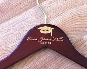 Personalized PhD Graduation Hanger: Engraved Keepsake Gift