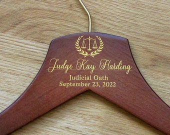 Professional Gift Ideas for Judge, Investiture Ceremony Gift, Personalized Hanger for Judge, Retirement Gift, Personalized Robe Hanger, Law