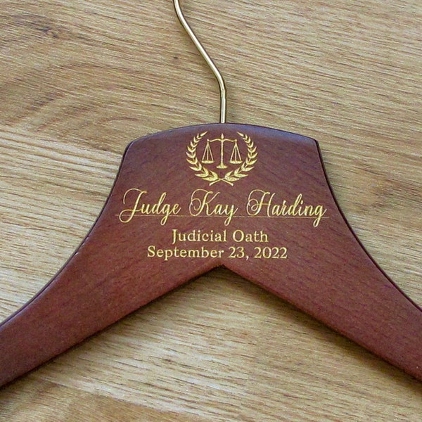 Professional Gift Ideas for Judge, Investiture Ceremony Gift, Personalized Hanger for Judge, Retirement Gift, Personalized Robe Hanger, Law