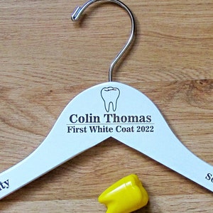 First White Coat Hanger, Dental School White Coat Ceremony Gift, Gift for Dental Students, Personalized Dentist Hanger, 1st White Coat, RDH.