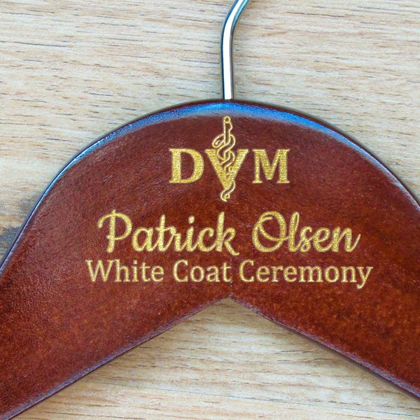 1st White Coat Hanger, Gift for Veterinarian, Graduation Gift, White Coat Hanger, DVM Graduation, Veterinarian Gift, White Coat Ceremony