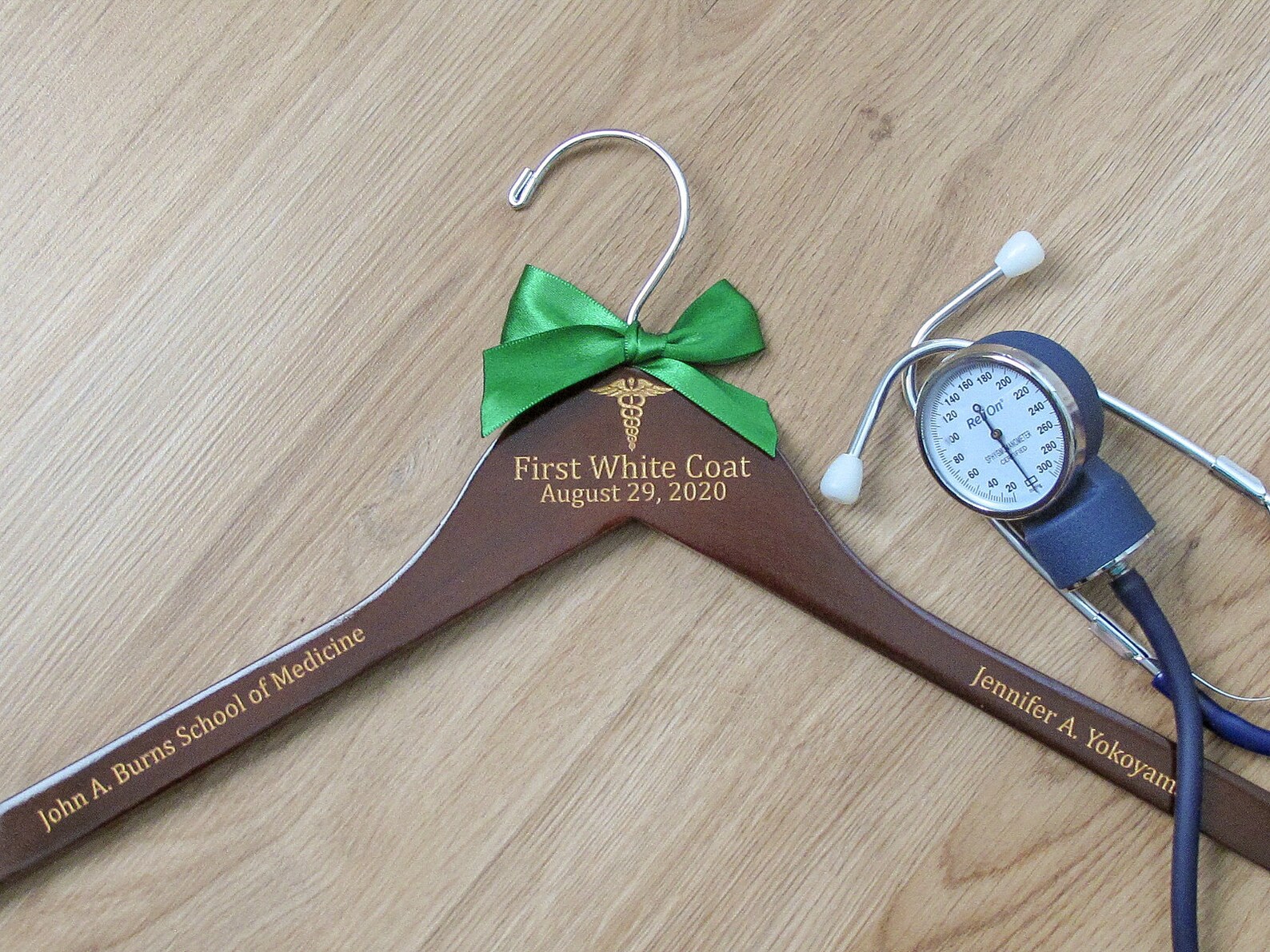 Doctor Coat Hanger Hanger With Caduceus White Coat Medical Etsy