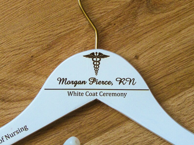 1st White Coat Hanger Personalized Hanger RN Hanger Nurse Etsy