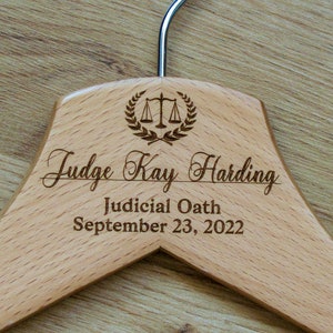 Professional Gift Ideas for Judge, Investiture Ceremony Gift, Personalized Hanger for Judge, Retirement Gift, Personalized Robe Hanger, Law image 4