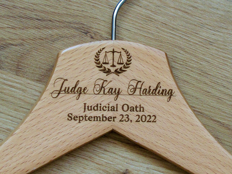 Professional Gift Ideas for Judge, Investiture Ceremony Gift, Personalized Hanger for Judge, Retirement Gift, Personalized Robe Hanger, Law image 4