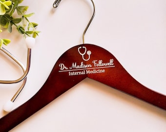 Unique Gift for Doctor, Residency Match Day Gift Idea, White Coat Hanger, Gift for Graduating Medical Students, Medical School Grad Gift
