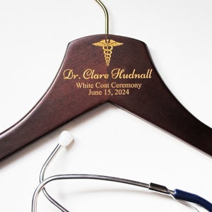 White Coat Hanger, Medical Student Gift, Gift for New Doctor, Christmas Gift for Med Student, 1st White Coat Hanger, First White Coat Gift