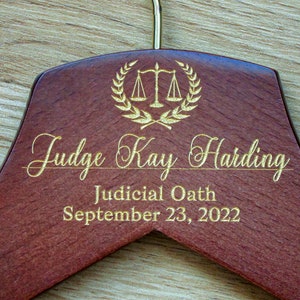 Professional Gift Ideas for Judge, Investiture Ceremony Gift, Personalized Hanger for Judge, Retirement Gift, Personalized Robe Hanger, Law image 3