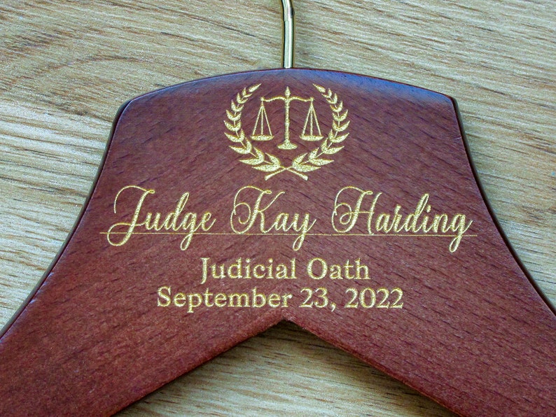 Professional Gift Ideas for Judge, Investiture Ceremony Gift, Personalized Hanger for Judge, Retirement Gift, Personalized Robe Hanger, Law image 3