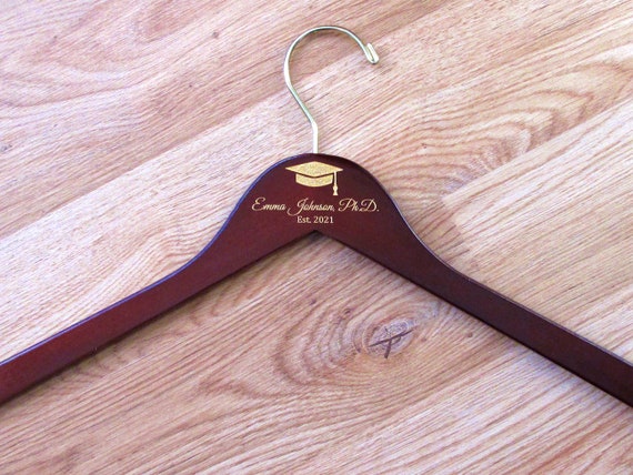 Personalized PhD Graduation Hanger: Engraved Keepsake Gift
