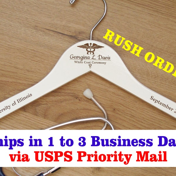 Engraved White Coat Hanger: Personalized Doctor Gift