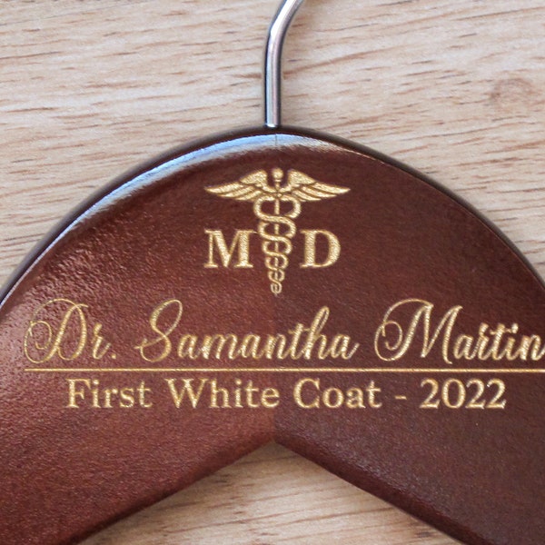 Doctor Hanger, 1st White Coat Hanger, Medical Student Ceremony, New Doctor Gift, Personalized Doctor Hanger, First White Coat Gift, Name