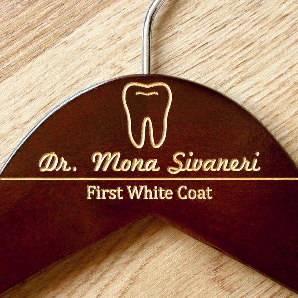 First White Coat Hanger, Dental School White Coat Ceremony Gift, Gift for Dental Students, Custom Hanger for Doctor, Gift for New Dentist.