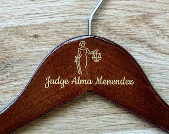 Makes a great gift to Hang her Robe on Personalized Female Judge Hanger