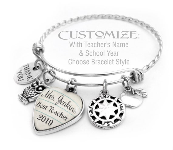 Teacher charm shop bangle
