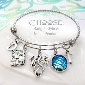 BRACELET DRAGON, bracelet à breloques écailles de dragon, cadeau dragon pour elle, breloques dragon, cadeau d'anniversaire, bijoux fantaisie, bracelet dragon