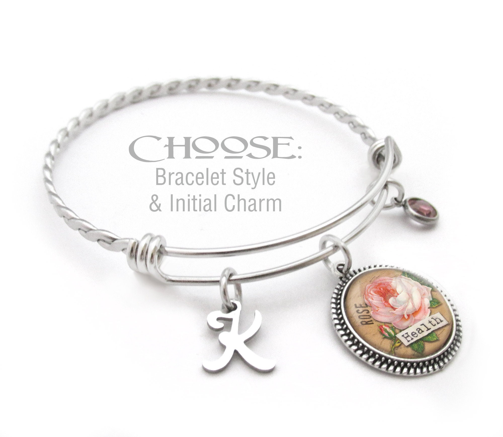 Custom Charm Bracelet, Design Your Own, Choose Your Charms, Birthday Bracelet, Stackable Bangles, Personalized Gifts, Gifts for Her