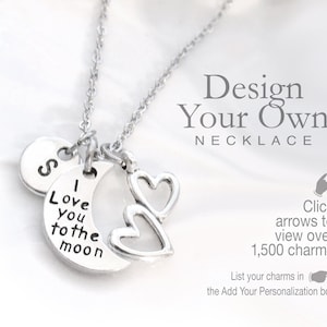 COLLIER À CHARMES PERSONNALISÉ, Créez le vôtre, Choisissez vos breloques, Collier d'anniversaire, Cadeaux personnalisés, Cadeaux pour elle, Choisissez votre chaîne, Bases