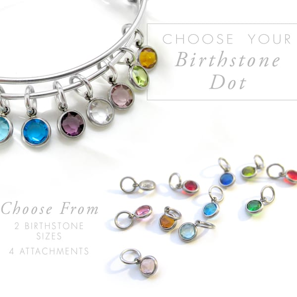 BIRTHSTONE CHARMS, Personalize Your Bracelet, Customize Your Jewelry, Add Ons