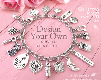 CHARM BRACELET, Design Your Own, Stainless Steel Charm Bracelet, Charm Bracelets, Gifts For Her