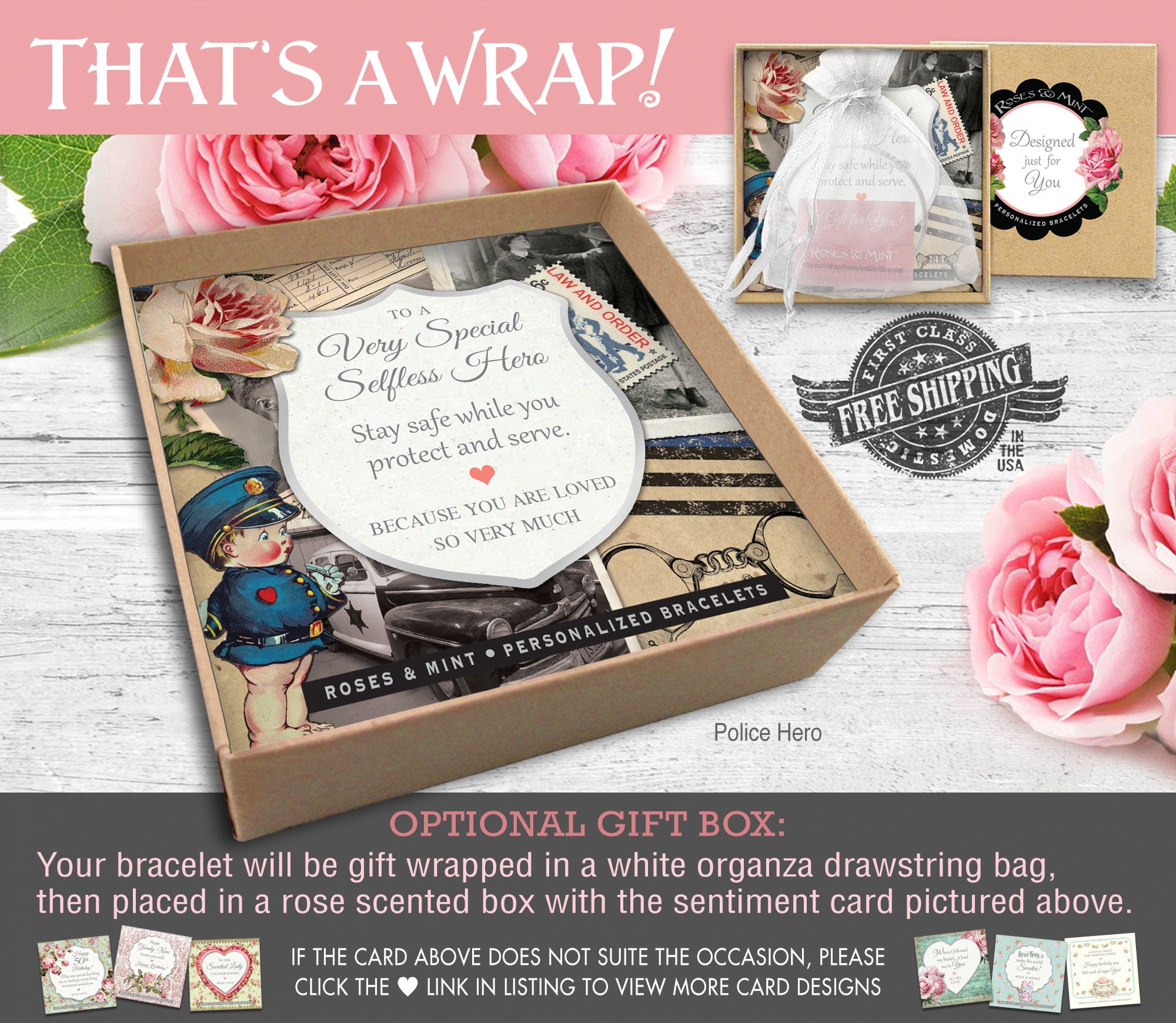 LAW ENFORCEMENT Charm Bracelet Thin Blue Line Bangle Police Etsy