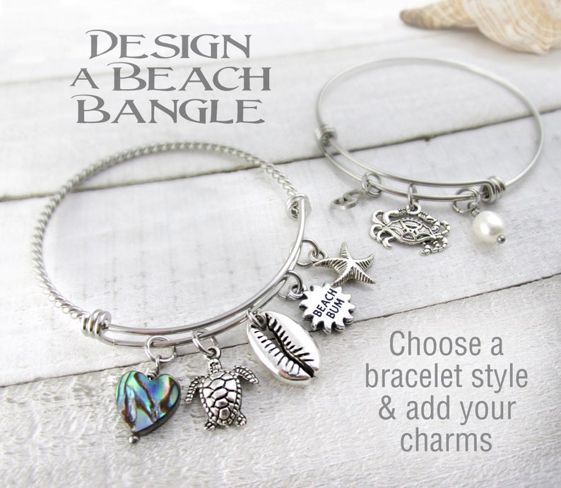 CUSTOM BEACH CHARM Bracelet Design Your Own Sea Theme Etsy