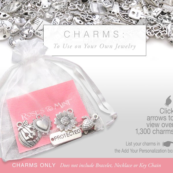 CHARMS, To Use on Your Own Jewelry or for Crafting (Bracelet, Necklace, Key Chain not included)