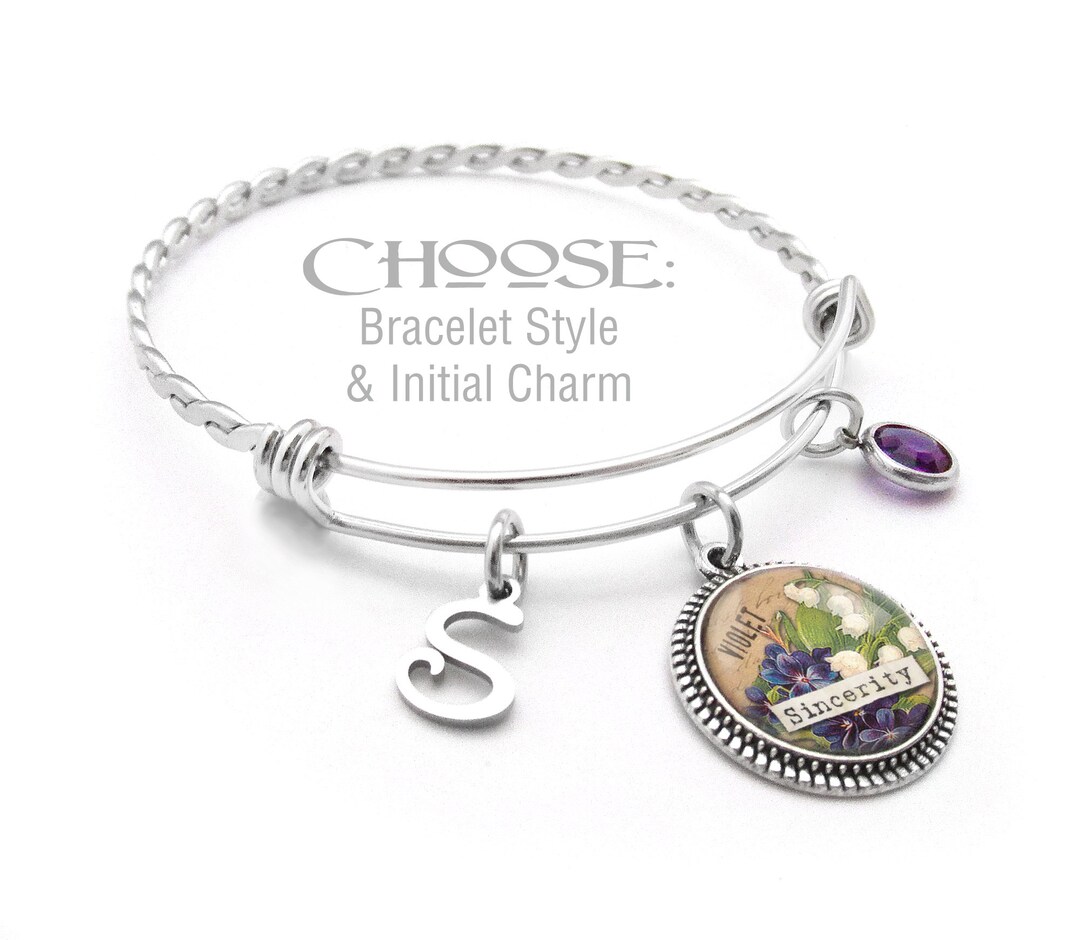 FEBRUARY CHARM BRACELET, Victorian Birth Month Symbolism, Gifts for Her