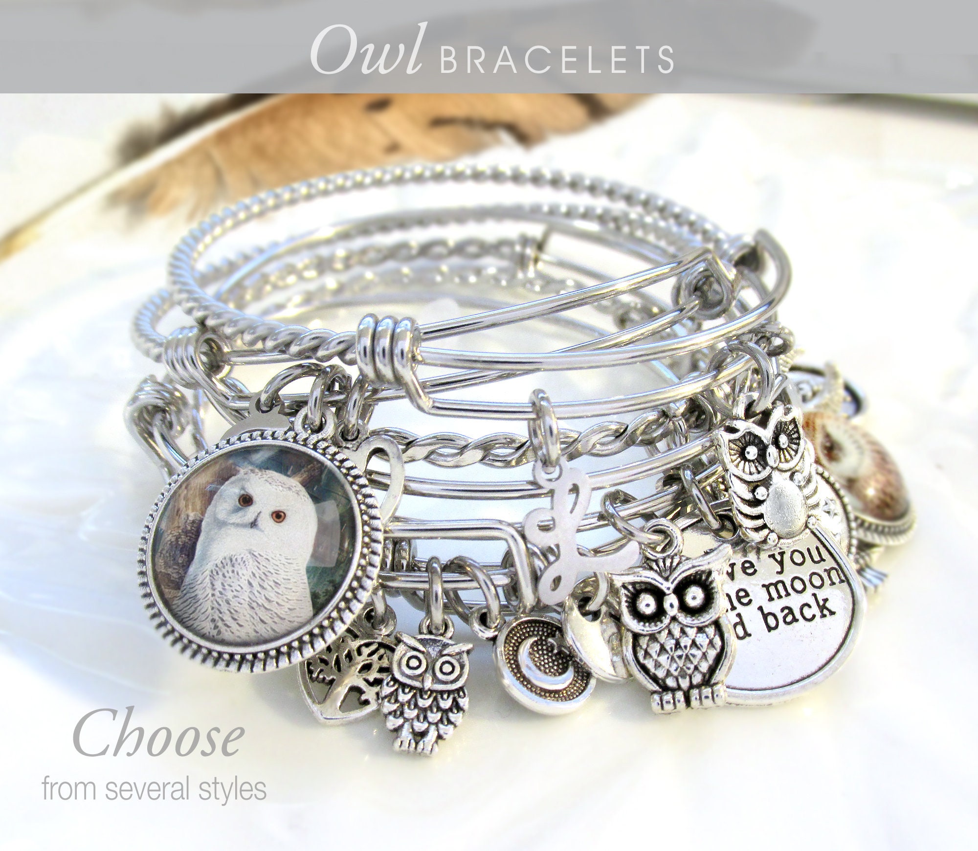 Vintage Owl Cuff Bangle Bracelet Cuff , Owl Bracelet , Animal Bracelet ,  Women's Owl Bracelet Choice of Colors - Etsy