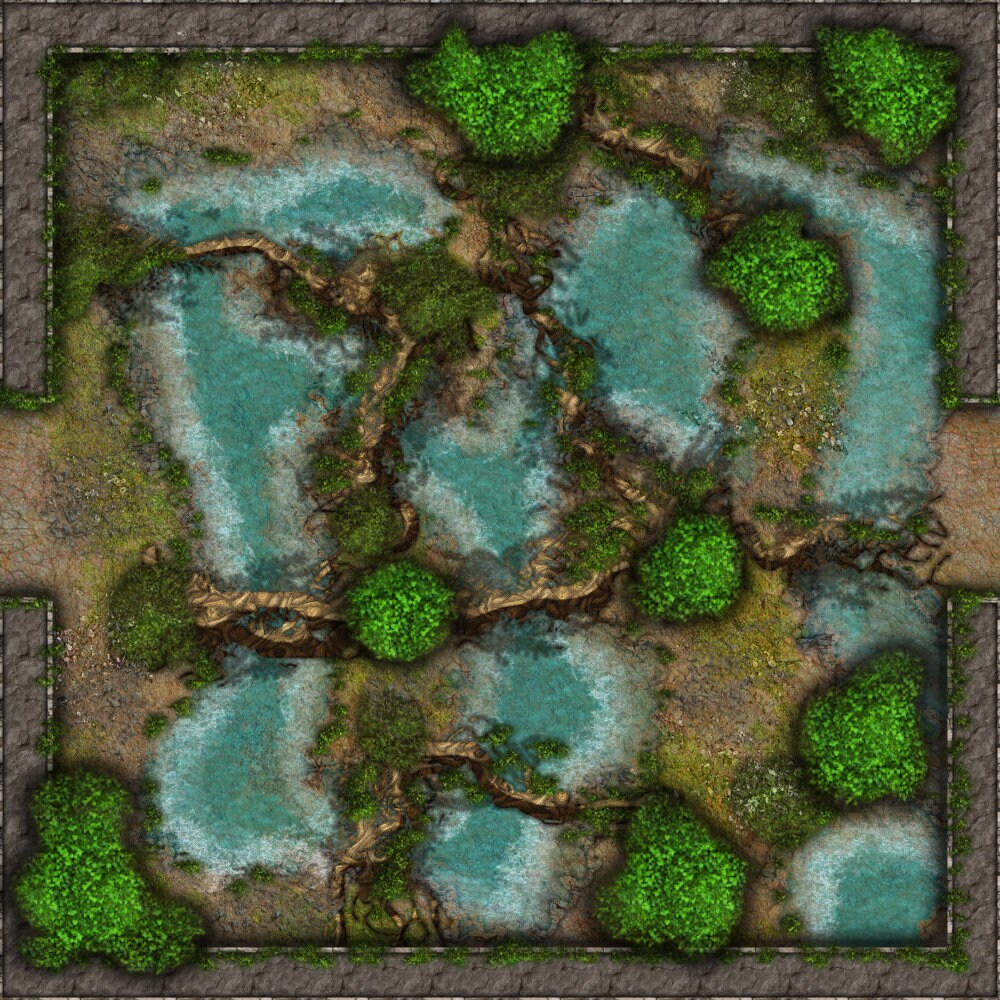 25 Different Gridless Maps Modular Overgrown Ruins Bundle for Digital ...