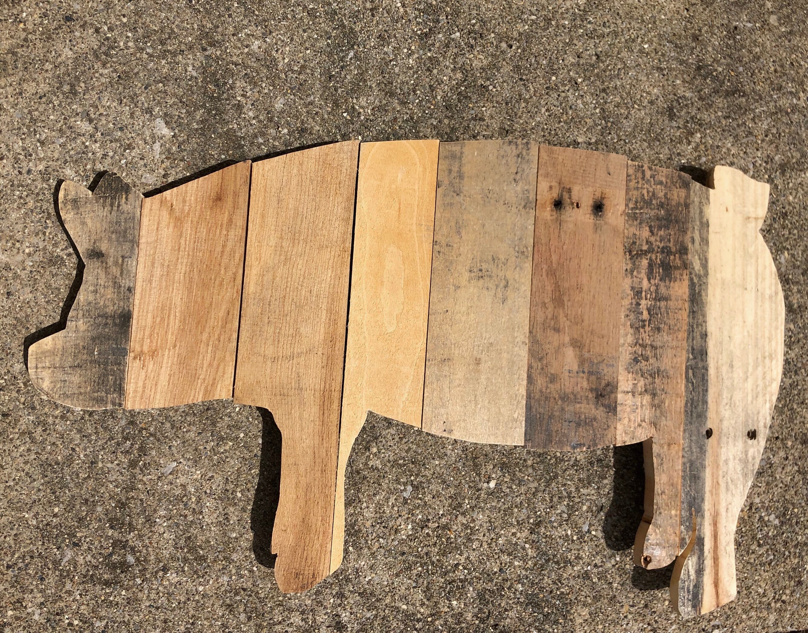 Colgante de pared de cerdo de madera | Etsy