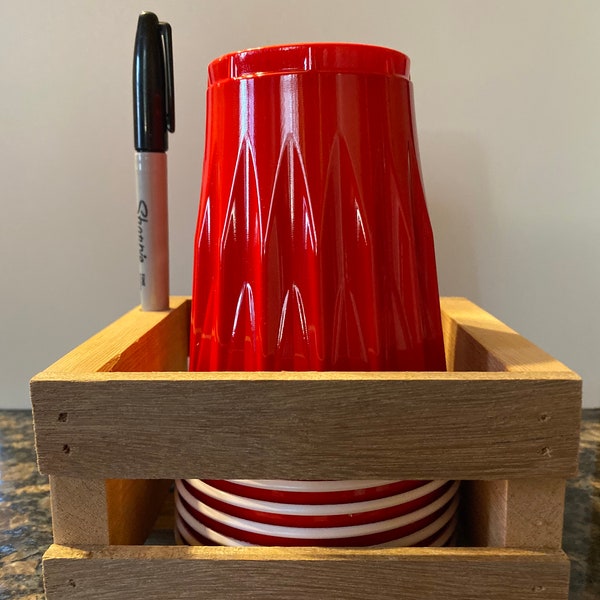 Wood Solo Cup Holder Etsy