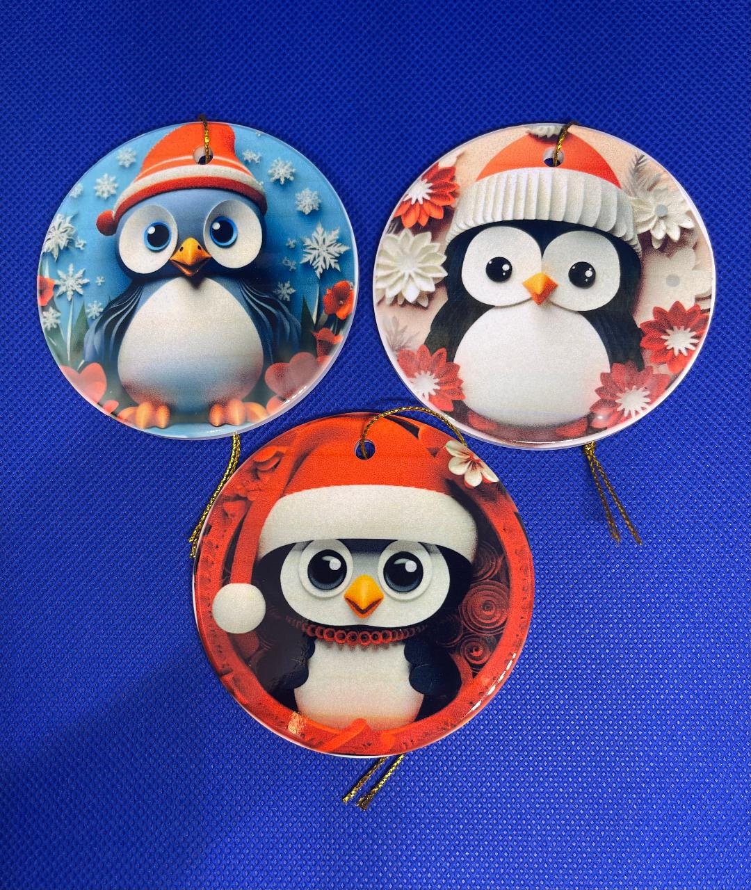 Penguins Christmas Ornaments Set of 6 Etsy