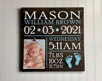 QUICK SHIP Photo Frame Baby Child Personalized Boys Girls BFF Stars Vintage Carnival Aqua Blue Colorful Gift Idea Circus Name Plaque