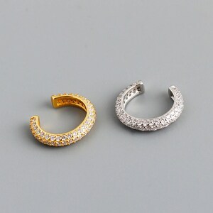 Zirconia Earcuff | 925 silver, 18K gold plated | Zirconia stones | golden earcuff, silver earcuff